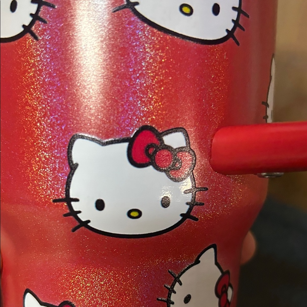 Stanley x Hello Kitty Glittery Red 40 oz Flowstate Tumbler - Picture 6 of 11